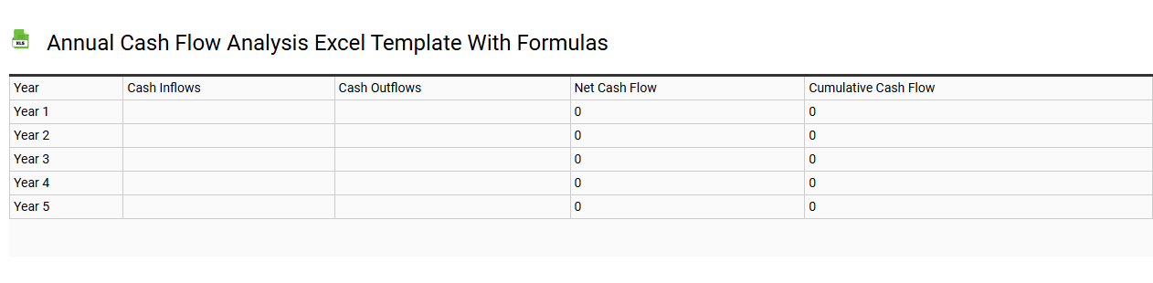 Annual cash flow analysis Excel template with formulas