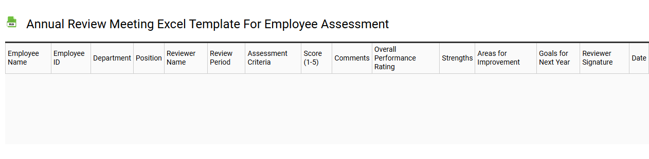 Annual review meeting Excel template for employee assessment