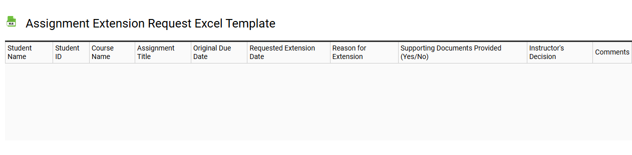 Assignment extension request Excel template