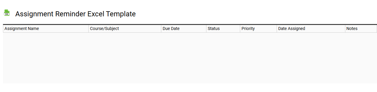 Assignment reminder Excel template