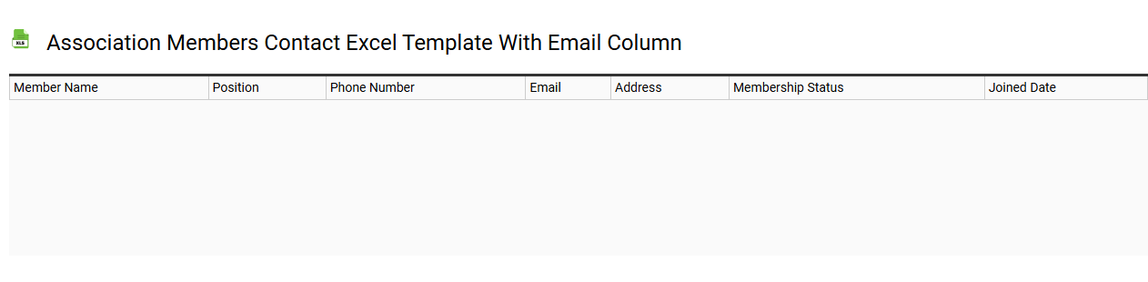 Association members contact Excel template with email column