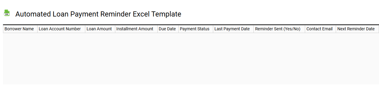 Automated loan payment reminder Excel template