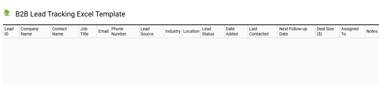 B2B lead tracking Excel template