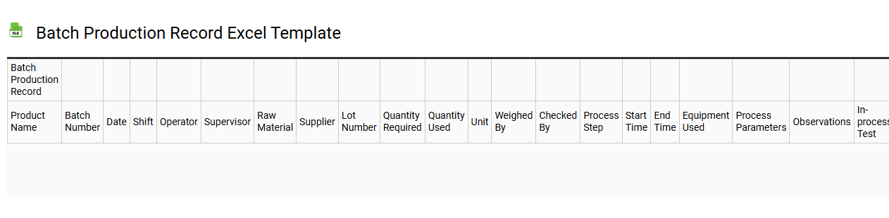Batch production record Excel template