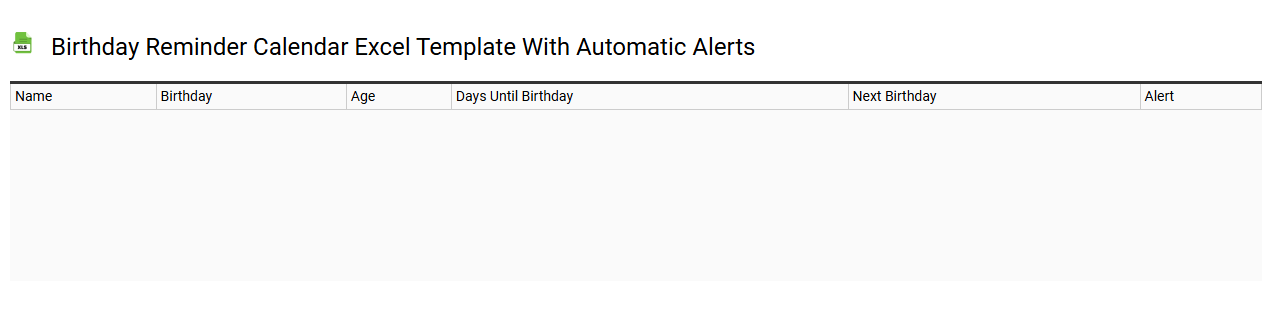Birthday reminder calendar Excel template with automatic alerts