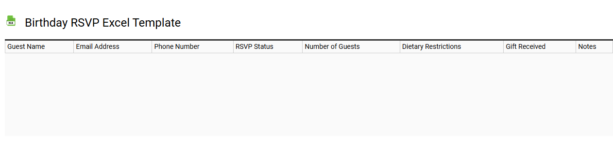 Birthday RSVP Excel template