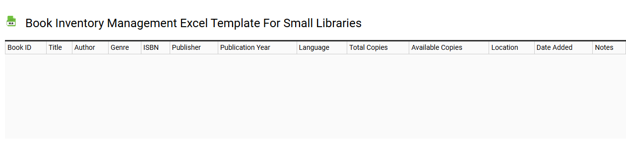 Book inventory management Excel template for small libraries