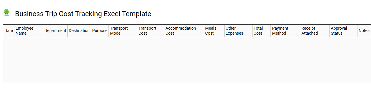 Business trip cost tracking Excel template
