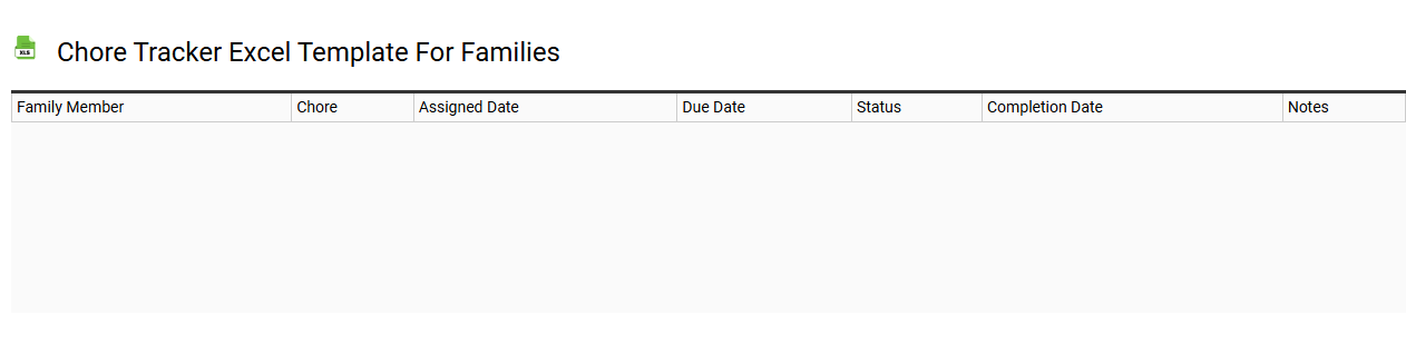 Chore tracker Excel template for families