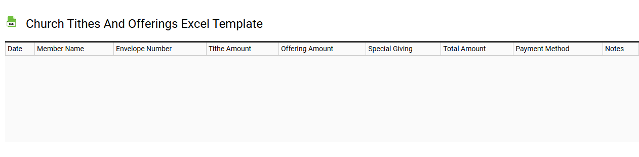 Church tithes and offerings Excel template