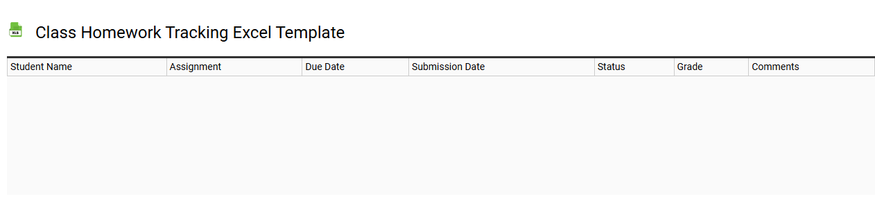 Class homework tracking Excel template