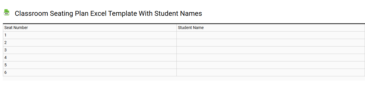 Classroom seating plan Excel template with student names