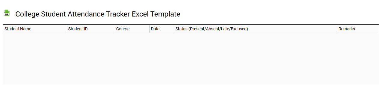 College student attendance tracker Excel template