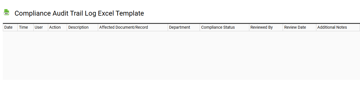 Compliance audit trail log Excel template