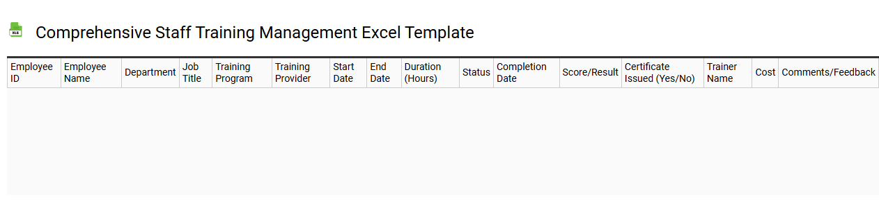 Comprehensive staff training management Excel template
