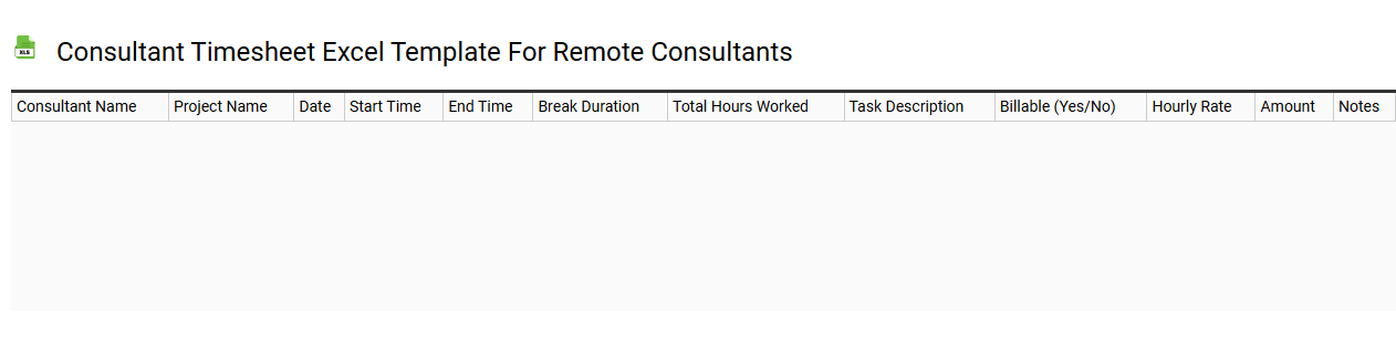 Consultant timesheet Excel template for remote consultants