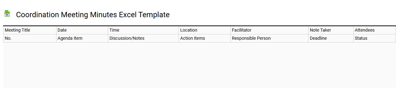 Coordination meeting minutes Excel template