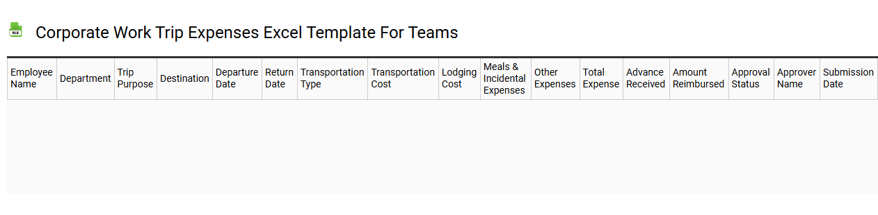 Corporate work trip expenses Excel template for teams