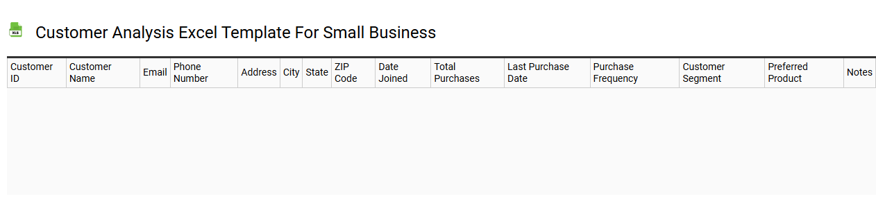 Customer analysis Excel template for small business