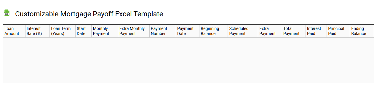 Customizable mortgage payoff Excel template