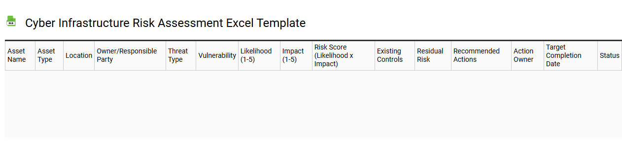 Cyber infrastructure risk assessment Excel template