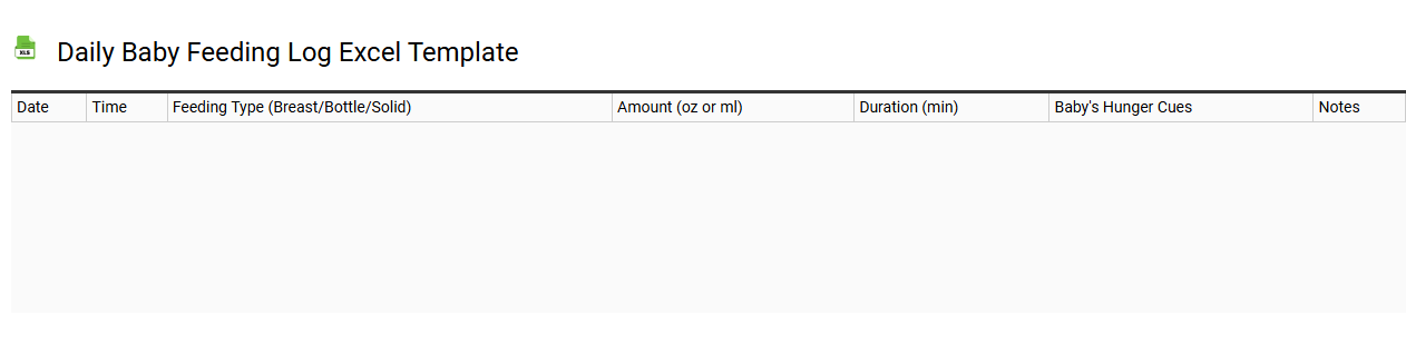 Daily baby feeding log Excel template