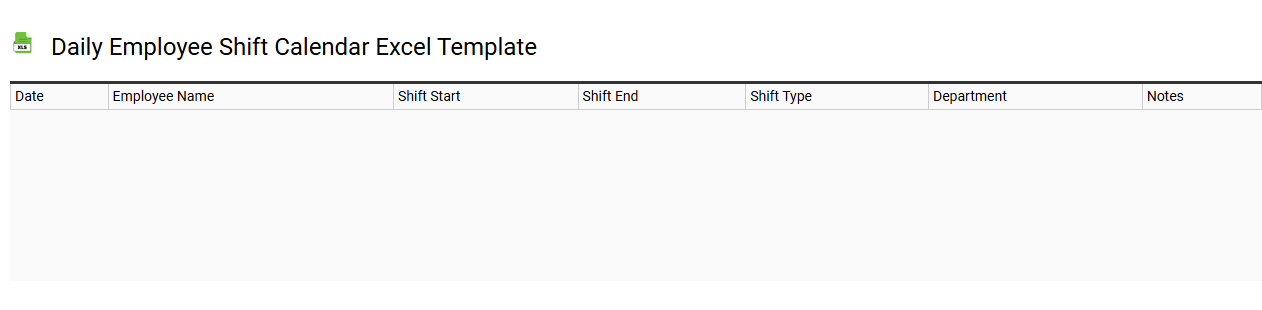 Daily employee shift calendar Excel template