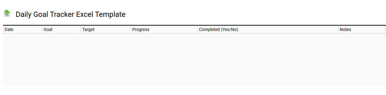 Daily goal tracker Excel template