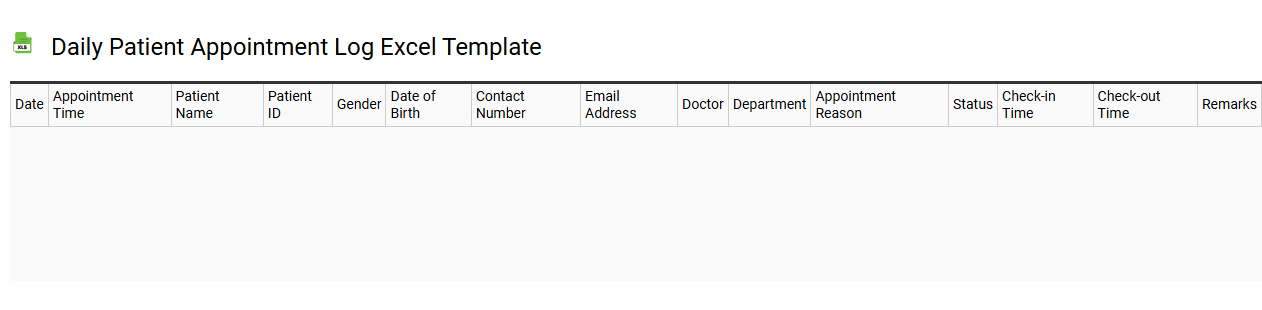 Daily patient appointment log Excel template