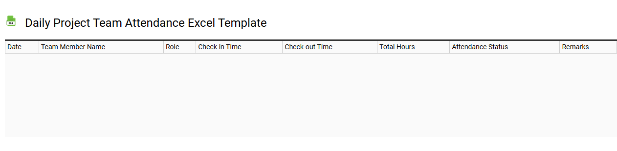 Daily project team attendance Excel template