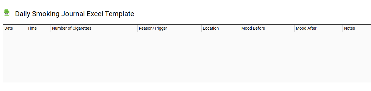 Daily smoking journal Excel template