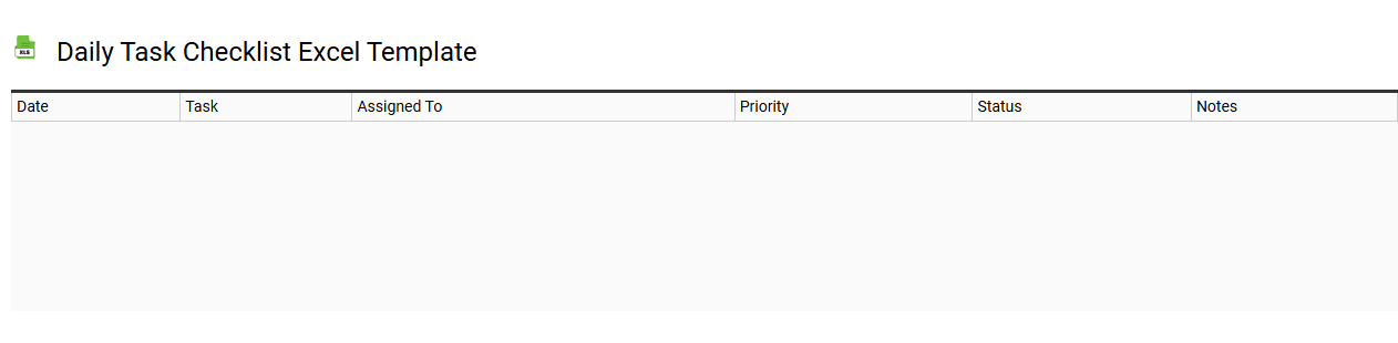 daily task checklist Excel template