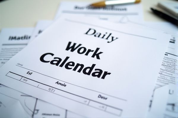 Daily Work Calendar Excel Template for Efficient Task Management