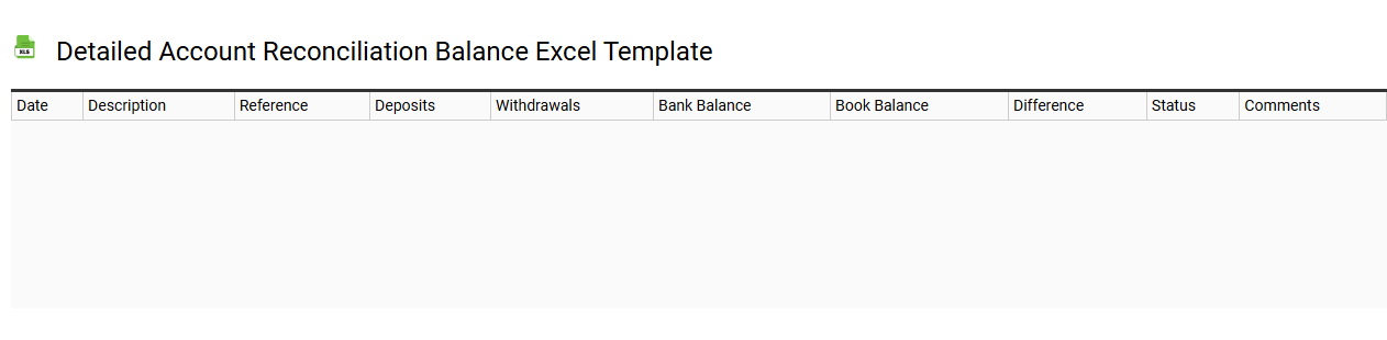Detailed account reconciliation balance Excel template