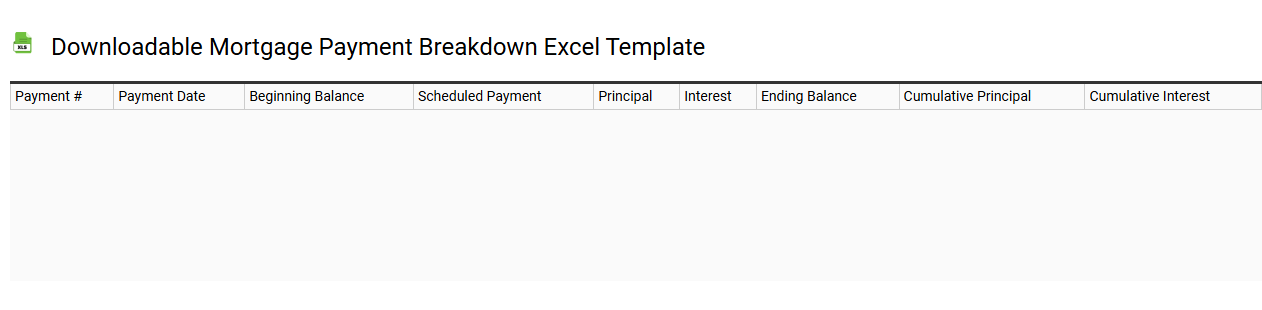 Downloadable mortgage payment breakdown Excel template