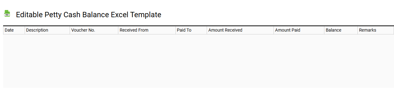 Editable petty cash balance Excel template
