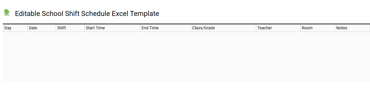 Editable school shift schedule Excel template