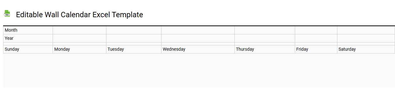 Editable wall calendar Excel template