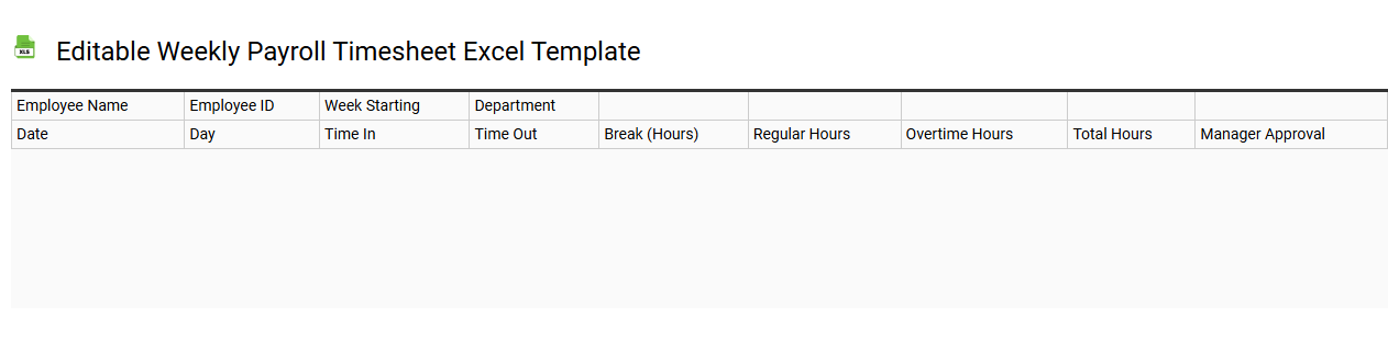Editable weekly payroll timesheet Excel template