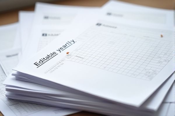 Editable Yearly Calendar Excel Template for 2024