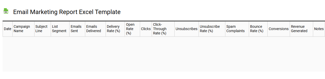 Email marketing report Excel template
