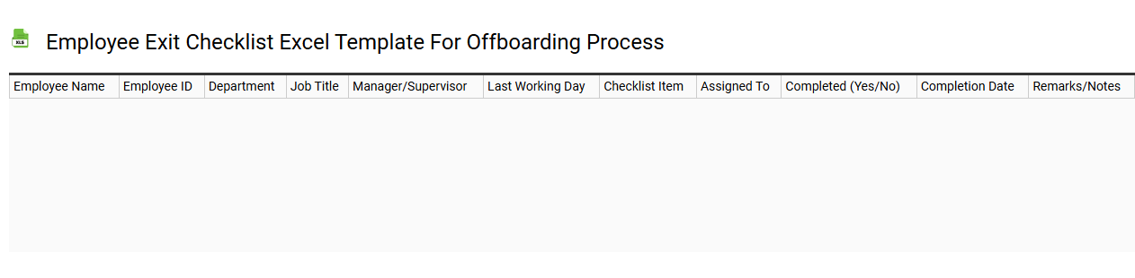 Employee exit checklist Excel template for offboarding process