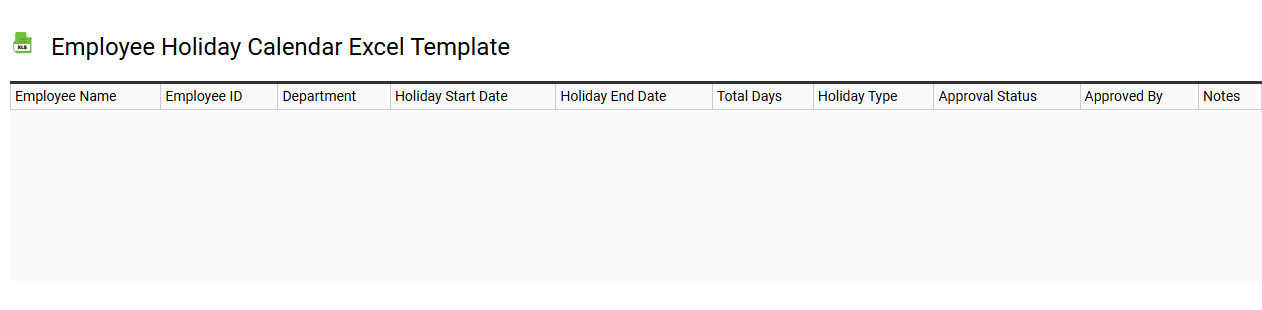 Employee holiday calendar Excel template
