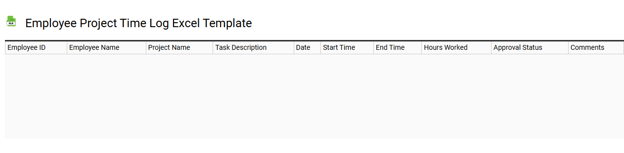 Employee project time log Excel template