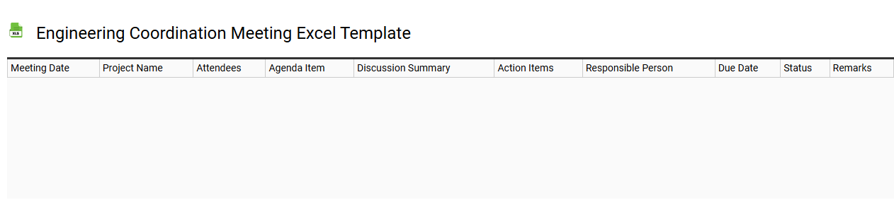 Engineering coordination meeting Excel template