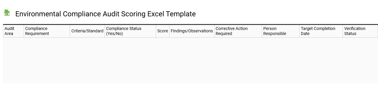 Environmental compliance audit scoring Excel template