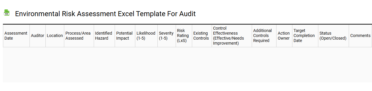 Environmental risk assessment Excel template for audit
