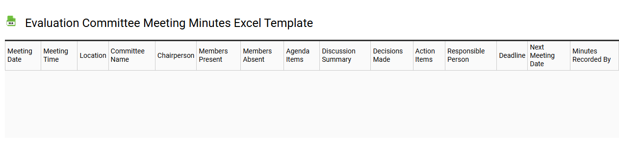 Evaluation committee meeting minutes Excel template