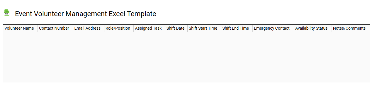 Event volunteer management Excel template