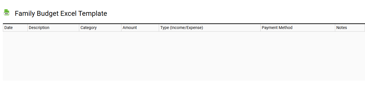 Family budget Excel template